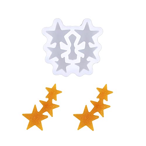 Silicone Earrings Mold Ear Stud Earring Resin Mold Star Epoxy Resin Casting Mold for DIY Crafts Earrings Jewelry Making clay earring molds christmas SYlive