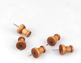 120 Pcs Wood Push Pins, Walnut, Standard, Wooden Thumb Tacks Decorative for Cork Boards Map Photos Calendar and Home Office Craft Projects with Box Phinus