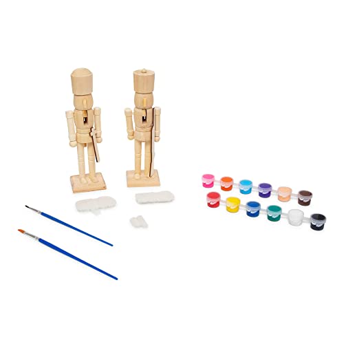 Toynk Paint Your Own 7-Inch Wooden Nutcracker Figure Craft Kit | Set of 2