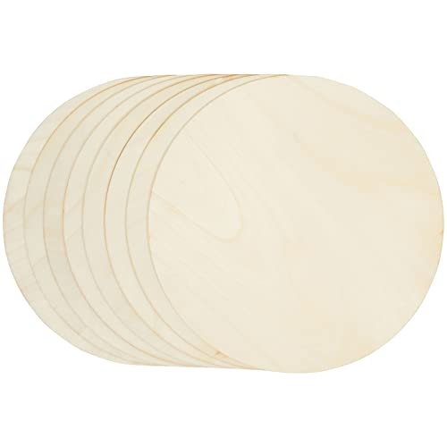 Unfinished Wood Round Circle Cutouts, 12 Inch Wooden Discs for Crafts, Projects, Wood Burning, Painting, Decor (8 Pack) Juvale