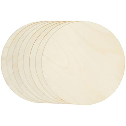 Unfinished Wood Round Circle Cutouts, 12 Inch Wooden Discs for Crafts, Projects, Wood Burning, Painting, Decor (8 Pack)