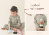 Our Littles Co Neutral Rainbow Wooden Ring Stacker Toy | Montessori Stacking Rings for Toddlers | Educational & Developmental Sensory Toys Non-Toxic, Our Littles Co