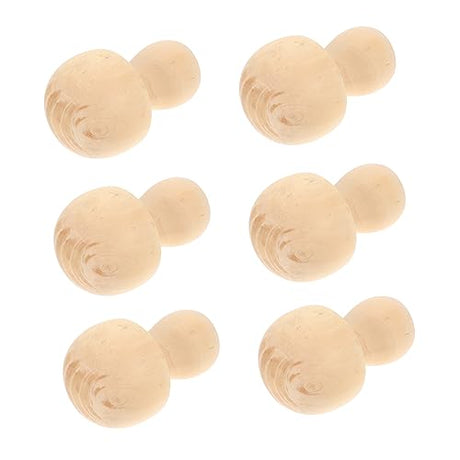 Anneome 6pcs DIY Wooden Ornaments Small Wooden Mushrooms Kids Painting Art Supplies Wooden People Pegs Unfinished Peg Doll Fairies Figurines Party Anneome