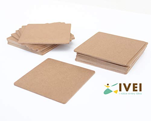 IVEI DIY MDF Coasters / Thin Wood Blanks / Keyrings / Magnets / Boxes for Painting, Decoupage, Resin Art Work & Decoration