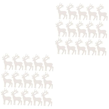 NOLITOY 30 Pcs Sika Deer Wood Piece Wood Crafts for House Accessories for Home Christmas Decor Unfinished Wood Reindeer Wooden Reindeer Cutout Xmas NOLITOY