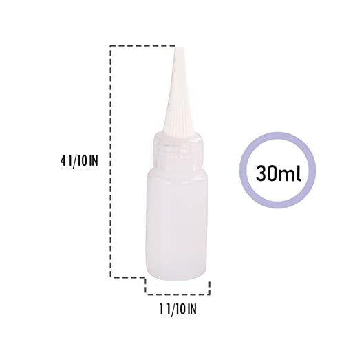 Falling in Art 1oz Needle Tip Squeeze Bottle, Precision Tip Applicator Bottle with a Funnel for Small Gluing Projects, Acrylic Painting, 6 Pack - WoodArtSupply