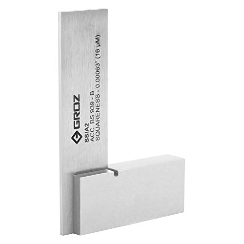 Groz 01000 2" Precision Steel Square, 16 Microns Squareness Groz