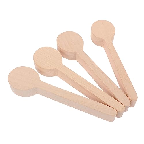 COHEALI 4pcs Unfinished Wooden Spoon Carving Spoons Blank Wood Whittling Kit Spoon Condiments Spoons Spoon Whittler Handmade Tableware Unfinished COHEALI