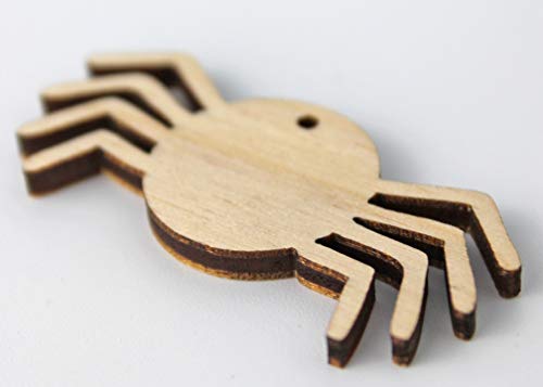 ALL SIZES BULK (12pc to 100pc) Unfinished Wood Wooden Laser Cutout Halloween Spider Dangle Earring Jewelry Blanks Shape Charms Crafts Made in Texas Texan Wood Crafts