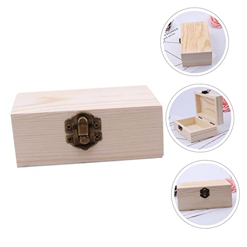 VOSAREA 3pcs Box wooden box book shelf decor unfinished wood crates desk topper wood jewelry case retro jewelry case jewelry storage table craft VOSAREA