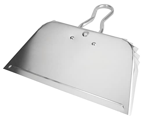 Performance Tool W30 17-Inch Aluminum Metal Dustpan with Wide Design and Double-Riveted Steel Handle for Heavy Duty Cleanups Performance Tool