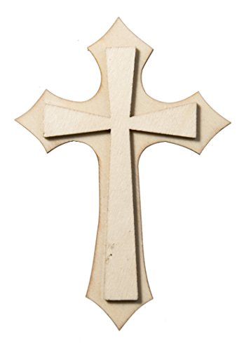 Plaid Craft Surfaces Unpainted Wood Shape, Cross 40651 Plaid