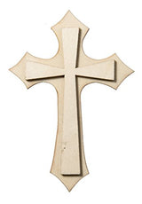 Plaid Craft Surfaces Unpainted Wood Shape, Cross 40651 Plaid