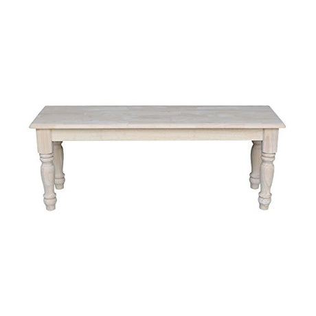 International Concepts Farmhouse Bench, Unfinished IC International Concepts
