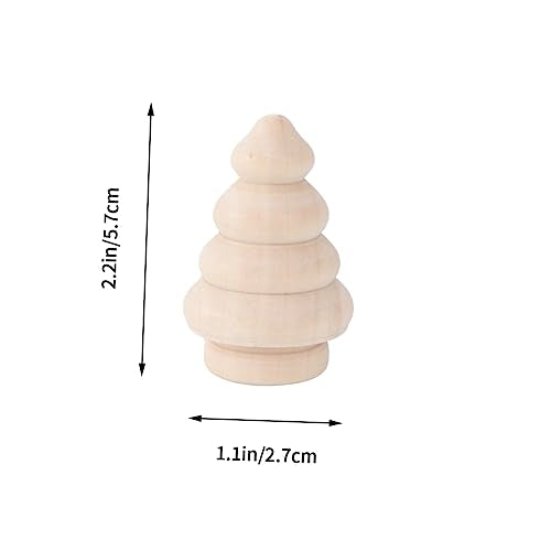 ADOCARN 10pcs Wood Christmas Tree Wood Cake Mini Unfinished Christmas Homemade Ornaments Unfinished Wooden Tree DIY Painted Wooden Ornaments Wooden ADOCARN