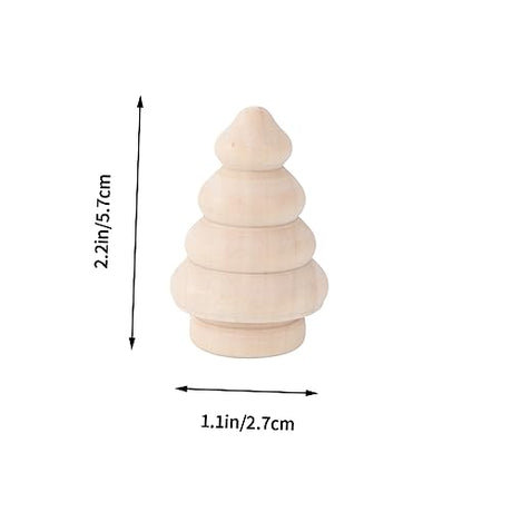 ADOCARN 10pcs Wood Christmas Tree Wood Cake Mini Unfinished Christmas Homemade Ornaments Unfinished Wooden Tree DIY Painted Wooden Ornaments Wooden ADOCARN