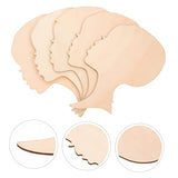 EXCEART 10pcs Painting Wood Chips Wooden Silhouette Head Wood Painting Crafts Mother Day Door Sign Wood Bead Wreath Doll Heads for Crafts Mother and EXCEART