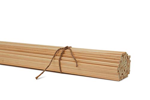 Wood Square Dowel Rods 1/4-inch x 36 Pack of 10 Wooden Craft Sticks for Crafts and Woodworking by Woodpeckers Woodpeckers