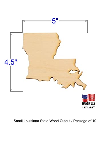 Louisiana State Wood Cutout (Small 5" x 4.5" (Package of 10), 1/4" Baltic Birch) - WoodArtSupply