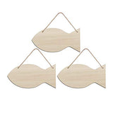 Creaides Fish Wood DIY Crafts Cutouts Wooden Fish Shaped Hanging Ornaments Unfinished Wood Signs with Twines for Wedding Birthday Christmas Party Creaides
