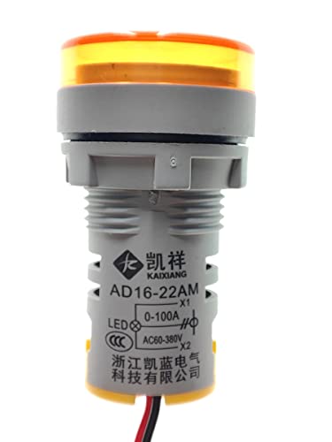 Szliyands 3pcs Digital Display AC Current Indicator, 22mm Round Head LED Current Tester 0~100A Ammeter Monitor Green red Yellow Szliyands