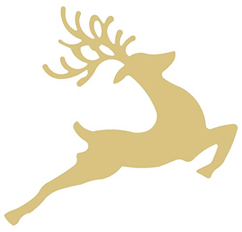 Reindeer Cutout Unfinished Wood Christmas Holiday Door Hanger Winter Seasonal Door Hanger MDF Shape Canvas Style 4 Diverse Woodworking