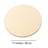 11 Inches Round Shape Unfinished Wood DIY Crafts Circle Wooden Cutouts Wood Discs Slices for Home Painting DIY Projects Craft Decor Pack of 3pcs Qingmao