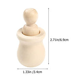 Kisangel 8pcs Hand Painted Ornaments Wooden Doll Bodiesd Wooden People pegs Blank peg Doll Unfinished Wooden Doll Peg Dolls with Cups Kid Toys DIY Kisangel