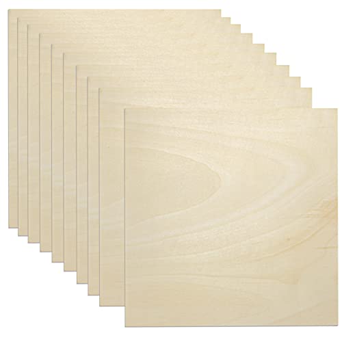 GDGDSY Basswood Sheets 12 x 12 Inch Unfinished Balsa Wood Sheets for Laser Cutting, Drawing Painting, Wood Engraving, etc.(10 PCS)