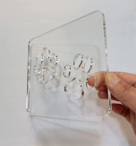 Double Paw Print Router Template, Router Inlay Template,Woodworking Router Template Tracing Guide (5.75" x 4.75") Yuxuanish