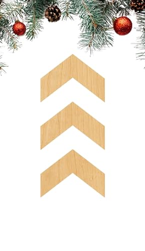 3 Pcs Chevron Supply 3" Wooden Shape Ornaments Unique Unpainted Smooth Surface Unfinished Laser Cutout Wood Sheets Boards for Crafts 1/8 Inch Thick WoodArtSupply