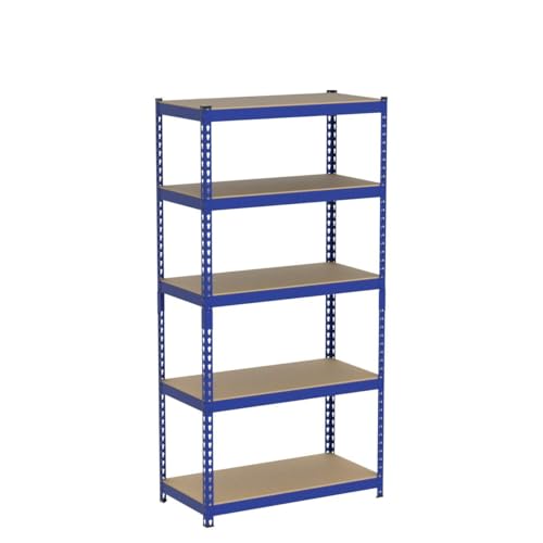 Topeakmart 5-Tier Utility Shelves, Metal Storage Shelves Garage Shelving Unit Adjustable Garage Storage Shelves Storage Racks Heavy Duty Shed - WoodArtSupply