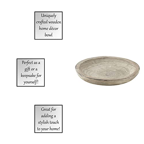 Santa Barbara Design Studio Table Sugar Hand Carved Paulownia Wood Serving Bowl, Medium, Grey,8 cubic inches Santa Barbara Design Studio