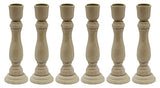7 Inch Tall Unfinished Wooden Candlesticks with Metal Candle Holder Cup Center - Versatile & Customizable Decor for Crafting, Home, and Group Creative Hobbies