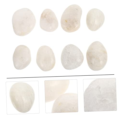 SEWACC 8Pcs Painting Stone Pebbles Rocks Stones Bundle River Painting Kindness Rocks Decoration Pebble Flat Pebble River Polished Pebbles Decorative SEWACC