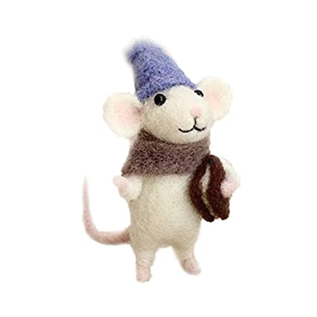 Mice Needle Felting Starter Kit Felt Mouse Craft Kit, Needle Felting Kit Beginner Unfinished Wool Felt Mouse Craft Kit for Beginner DIY Craft. CurcKua