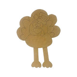 Turkey with Long Legs, Thanksgiving Shape, Unfinished Wood Cutout, Paint by Line Build-A-Cross