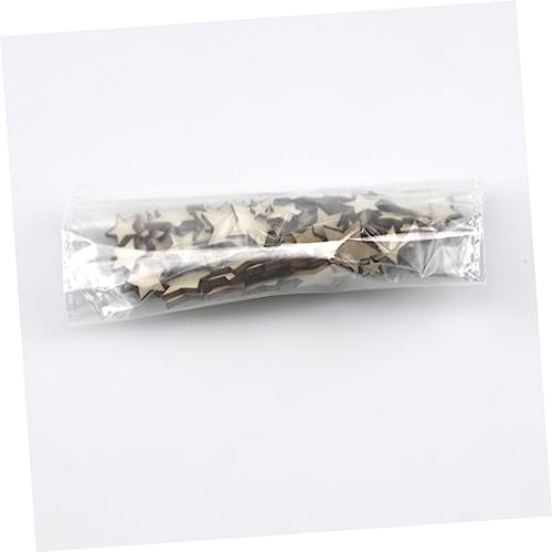 TEHAUX 300pcs Embellishments Star Wood Decor Unfinished Woods Slices Craft Decked Star Wood Ornaments Natural Unfinished Wood Slices Hanging TEHAUX