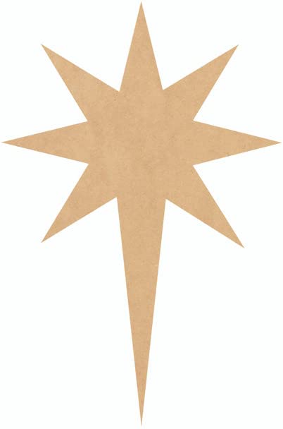 Star of Bethlehem Wood 5" Cutout, Christmas Nativity Scene Craft Shape 1/8" MDF NEXTCraft