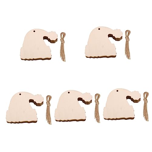 ABOOFAN 50 Pcs Wood Trim Woodsy Decor Christmas Decor Christmas Hanging Santa Hat Christmas Wood Shaped Unfinished Wooden Santa Hat Christmas Pendant ABOOFAN