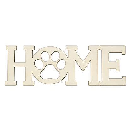3pcs Home Paw Wood Sign Blank Wooden Dog Cat Paw Plaque Unfinished Wood DIY Crafts Cutouts Ornaments for Puppy Pet House Door Wall Decorative,