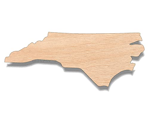 Unfinished Wood for Crafts - North Carolina Nc Crafty Borders State Cutout - Large & Small - Pick Size - Laser Cut Unfinished Wood Cutout Shapes -