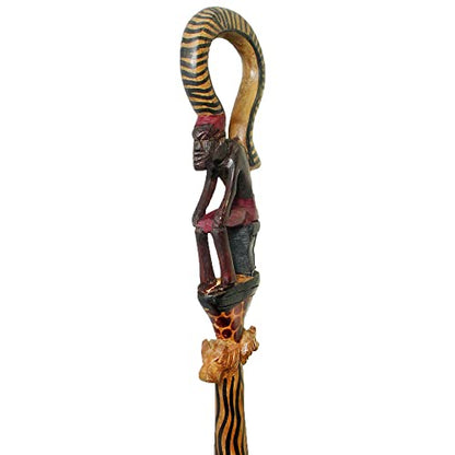 African Wood Decorative Walking Stick (Hand Made in Kenya) (Wise Man)