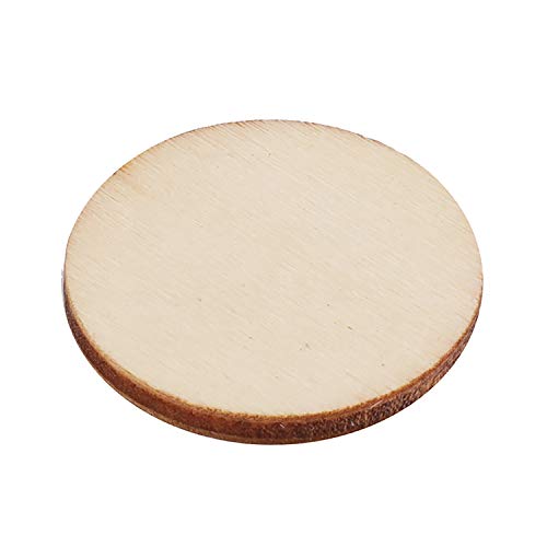 Foraineam 200 Pieces Wood Craft Circle Cutouts 2 Inch Round Natural Wooden Disc Circles Unfinished Slices for Craft Supplies, Decoration, Painting, - WoodArtSupply