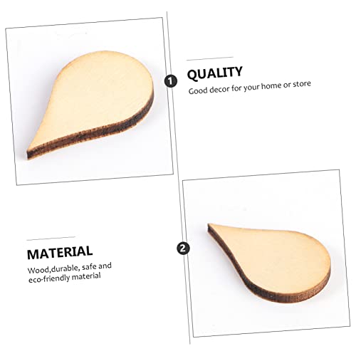 Gogogmee 50pcs Woodsy Decor Nativity Decor Christmas Decorations Teardrop Earrings Xmas Gifts Water Drop Shape Wood Piece Wood DIY Chip DIY Craft Gogogmee