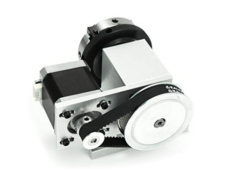 RATTMMOTOR K12-65mm Type Divding Head with 54mm Tailstock, Reducing Ratio 4:1 CNC 4th-Axis A-Axis Rotation-Axis, Indexing Head+K02-63mm 4 Jaw RATTMMOTOR
