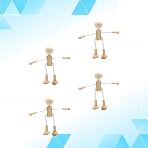 Exceart Wooden Pegs Wooden Pegs Peg Doll Supplies 4PCS Unfinished Wood Doll Shapeable Educational Crafts Toys Desktop Decoration for Kids DIY