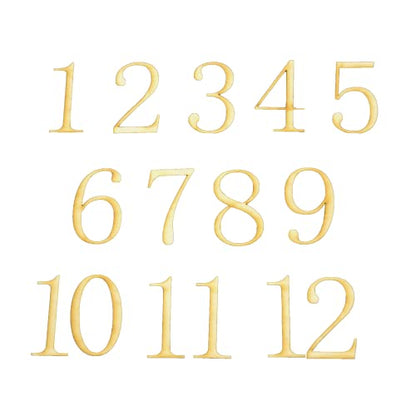 Unfinished Wood Clock Number Set in FangSong Font, Available in a Variety of Sizes and Thicknesses (1.5 Inch Tall, 1/8" Thickness) - WoodArtSupply