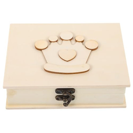COHEALI Unfinished Unpainted Wooden Box with Hinged Lid for Crafts DIY Storage Jewelry Plain Pine Box COHEALI