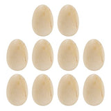 LNQ LUNIQI 10Pcs Unfinished Wooden Eggs 2.5 Inch Smooth Flat Bottom Unpainted Eggs Fake Wooden Eggs for Crafts, Easter Decorations and Gifts LNQ LUNIQI